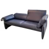 De Sede 2-Sitzer-Sofas|Funktionssofa DS 10/23 Bezug Leder Living Dunkelblau Fuß Silberfarbig