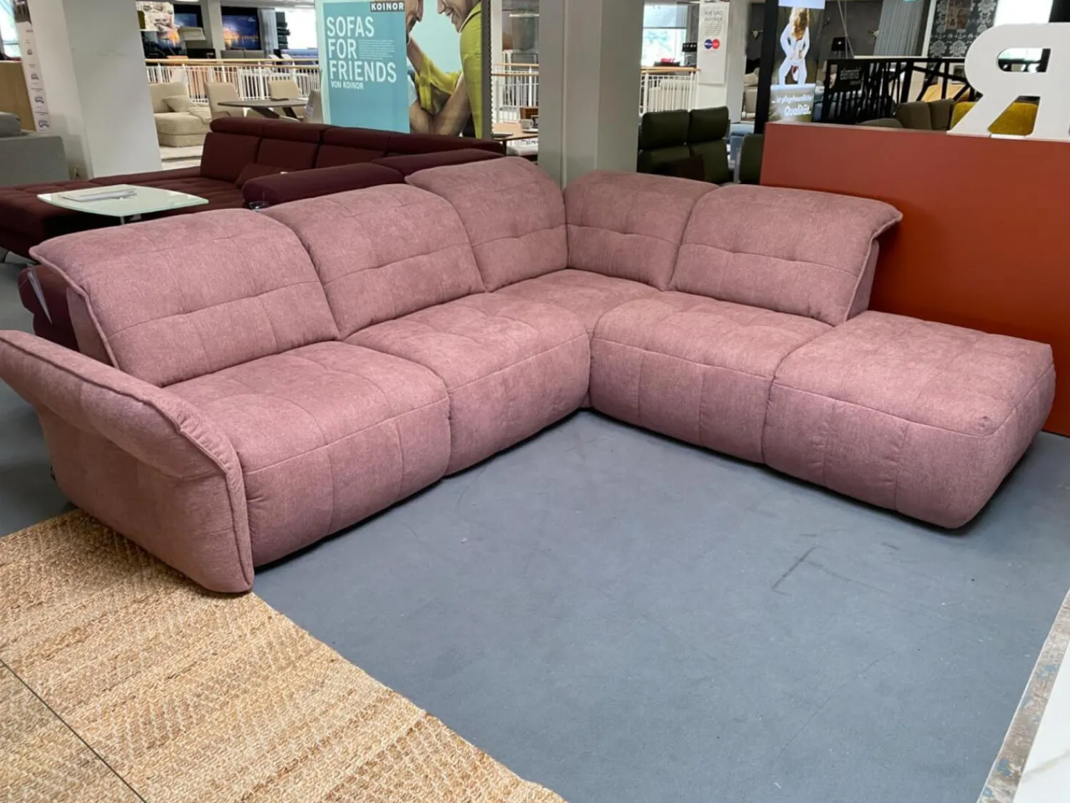 Poco Ecksofas|Funktionssofa Tokyo Stoff Amy Altrosa Mit Wall Free Relax-Funktion Und Weiteren Verstellungen