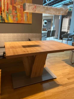 K+W Esstische|Funktionstisch Vari Artisan Eiche Nachbildung Bodenplatte MDF Edelstahldekor Mit Ansteckplatte