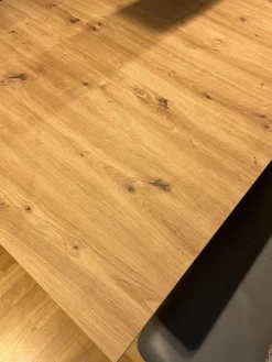 K+W Esstische|Funktionstisch Vari Artisan Eiche Nachbildung Bodenplatte MDF Edelstahldekor Mit Ansteckplatte