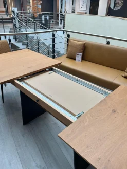 K+W Esstische|Funktionstisch Vari Platte Echtholzfurnier Asteiceh Natur Wangen MDF Schwarz Struktur Mit Synchronauszug