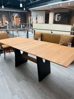 K+W Esstische|Funktionstisch Vari Platte Echtholzfurnier Asteiceh Natur Wangen MDF Schwarz Struktur Mit Synchronauszug