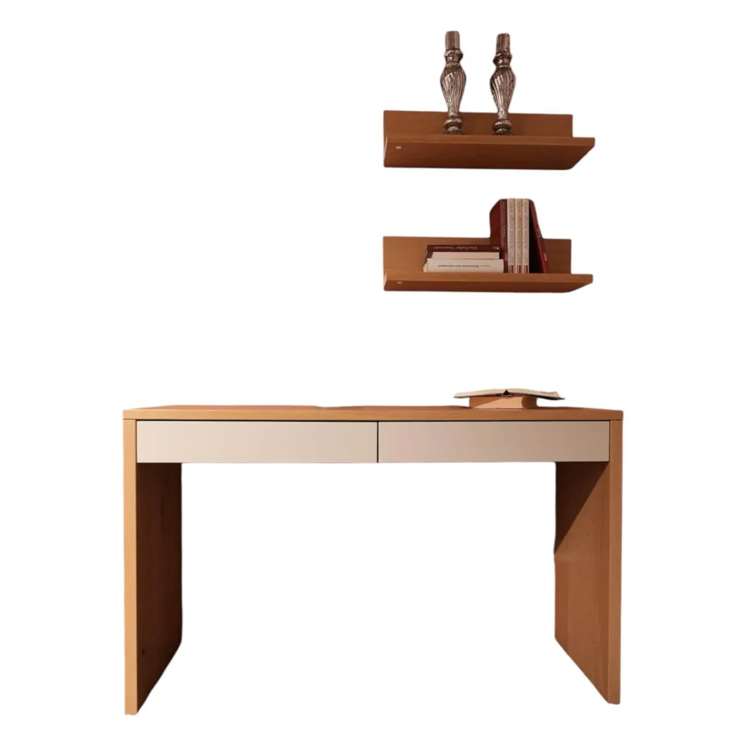 Rietberger Möbelwerke Schreibtische & Sekretäre|Funktionstisch Venue S 32 Korpus Asteiche Front Lack Seidengrau Inklusive Wandbord