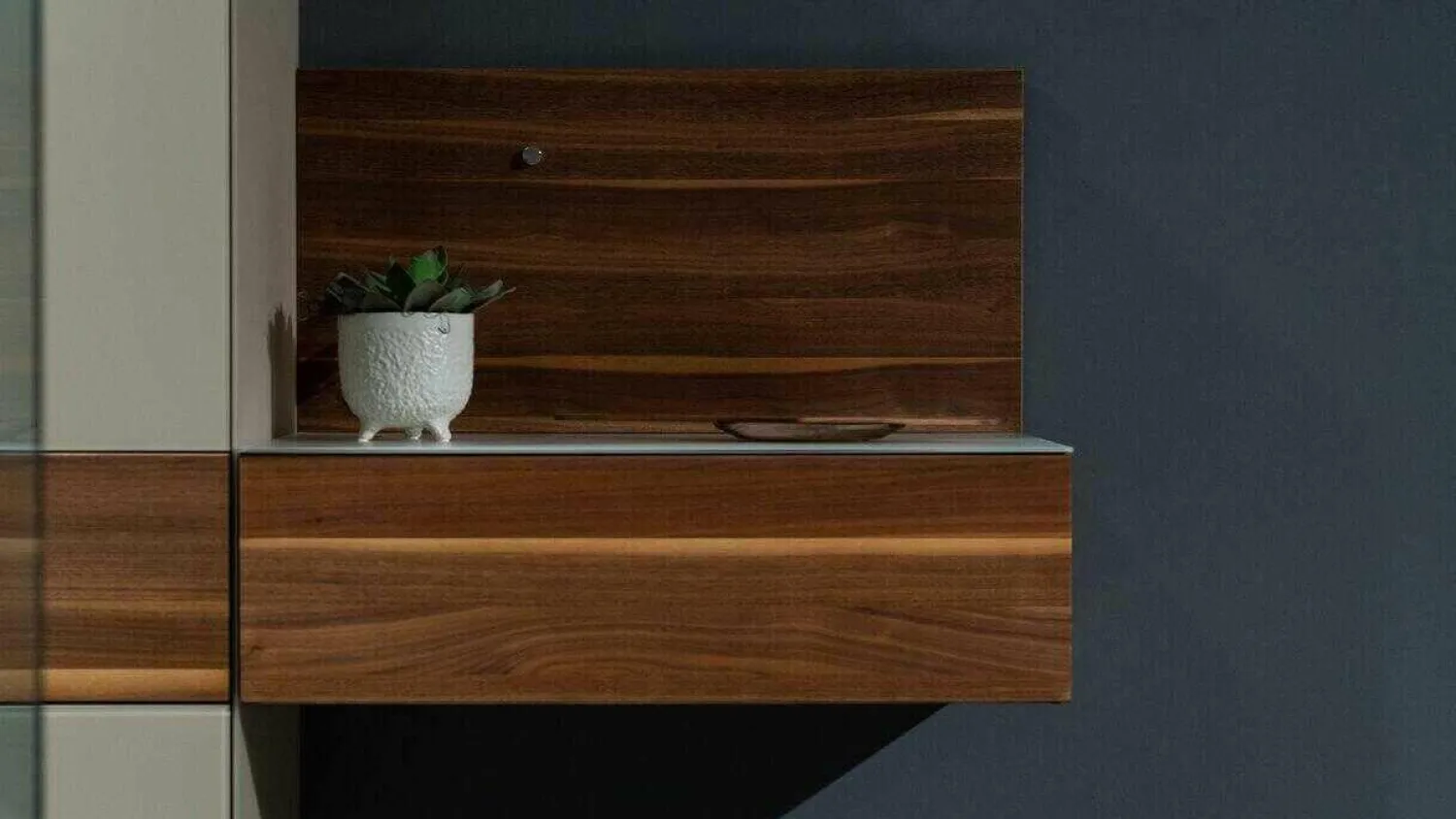 Team 7 Garderoben|Garderobe Nussbaumholz Massiv Geölt Spiegel Glas