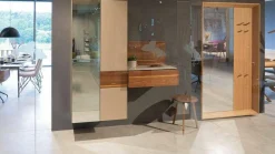 Team 7 Garderoben|Garderobe Nussbaumholz Massiv Geölt Spiegel Glas