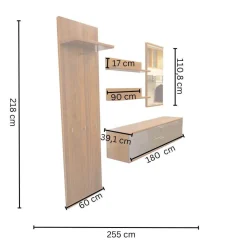 Musterring Garderoben|Garderobe Kira 24728 Nussbaum Nova Lack Terra Hochglanz Grau Griffe Metall