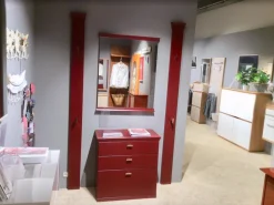 Musterring Garderoben|Garderobe Korsika Lack Dark Red Rot Griffe Metall