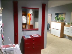 Musterring Garderoben|Garderobe Korsika Lack Dark Red Rot Griffe Metall