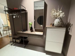 Anrei Garderoben|Garderobe Lina Asteiche Gebürstet Tabak Geölt Gestell Metall Schwarz Mit Sichtböden