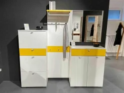 Wittenbreder Garderoben|Garderobe MC UNA Weiß Hochglanz 60HG Mit Gelben Akzenten Hochglanz 75HG