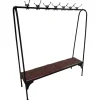 Kare Design Garderoben|Garderobe Modell 80796 Gym Bench Kunstleder Bordeaux Rot Rahmen Stahl Lackiert Schwarz