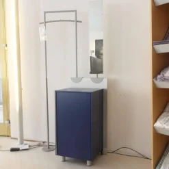 Jonas & Jonas Garderoben|Garderobe Paco Paneel 11 Abet Millerighe Blau Mit Spiegel Und Garderobensattel