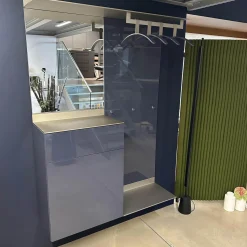 Schönbuch Garderoben|Garderobe S7 Lack Hochglanz Nachtblau 165 Blau Metalloberfläche Bronze Eloxiert 99 Inklusive Kleiderbügel