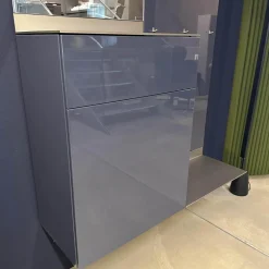 Schönbuch Garderoben|Garderobe S7 Lack Hochglanz Nachtblau 165 Blau Metalloberfläche Bronze Eloxiert 99 Inklusive Kleiderbügel