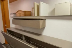 Sudbrock Garderoben|Garderobe Tando Glattlack 408 Terra Grau Beige Eiche Sahara Griffe Metall