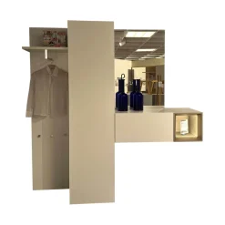 Hülsta Garderoben|Garderobe Tetrim Lack Reinweiss Rahmen Silberfarbig