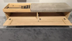 Voglauer Garderoben|Garderobe V Organo Coming Wildeiche Rustiko Bank Stoff Vintage Quarz Grau Mit Beleuchtung