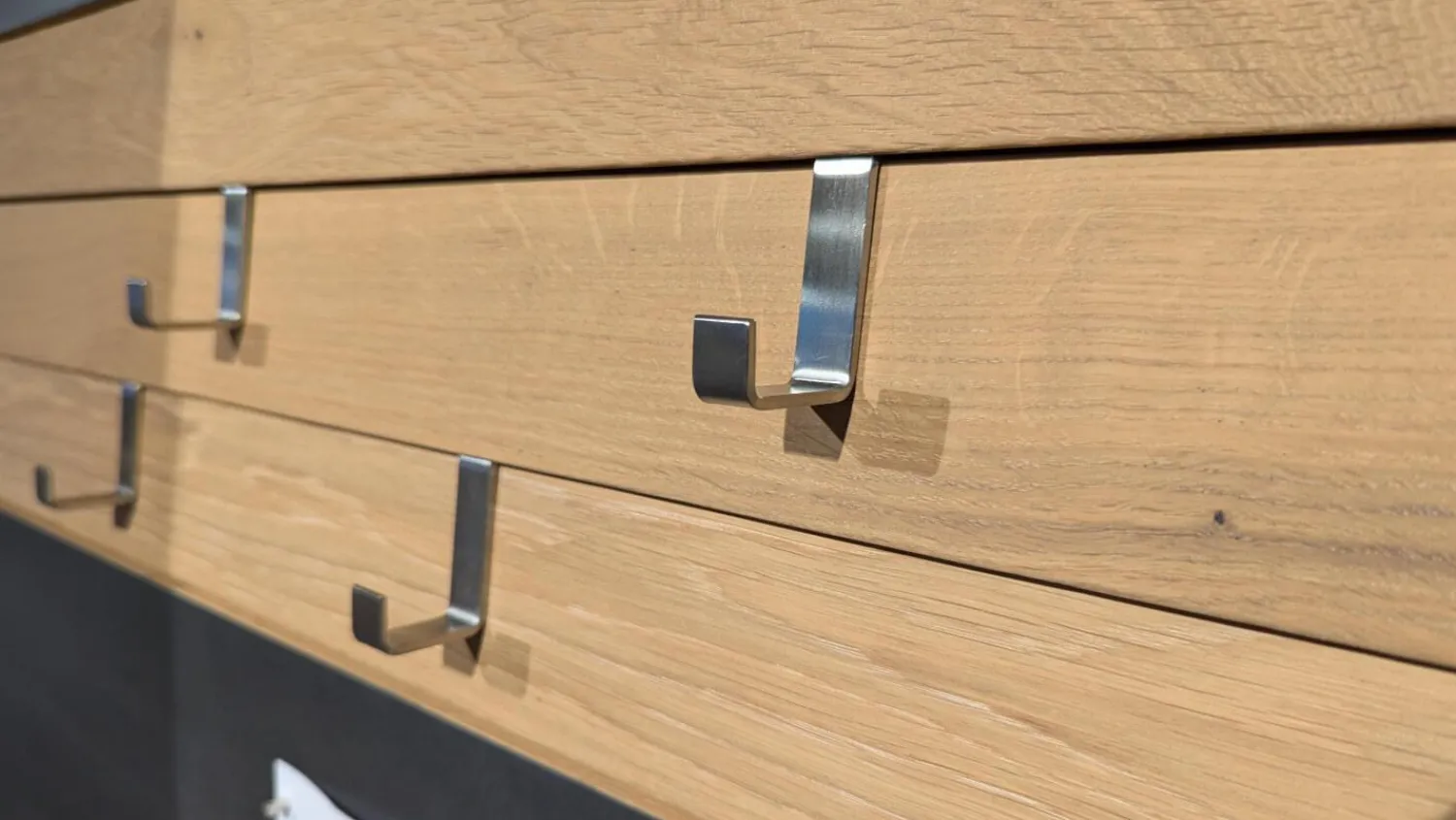 Voglauer Garderoben|Garderobe V Organo Coming Wildeiche Rustiko Bank Stoff Vintage Quarz Grau Mit Beleuchtung