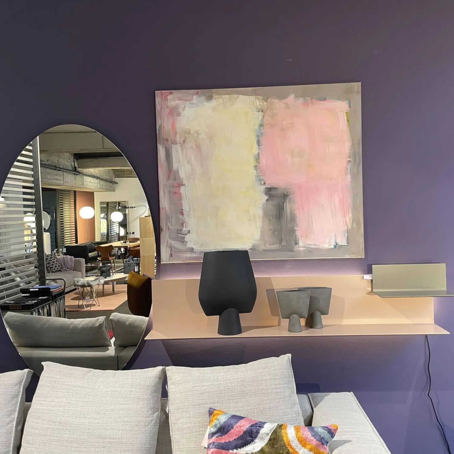 Interlübke Garderoben|Garderobenlösung Lilu Winkelregal Lack Rosenquarz Winkelregal Lack Manor Spiegel mit Beleuchtung