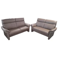 Arco Polstergruppen|Garnitur 50018 Leder Impression Muskat Braun Füße M 03 Metall