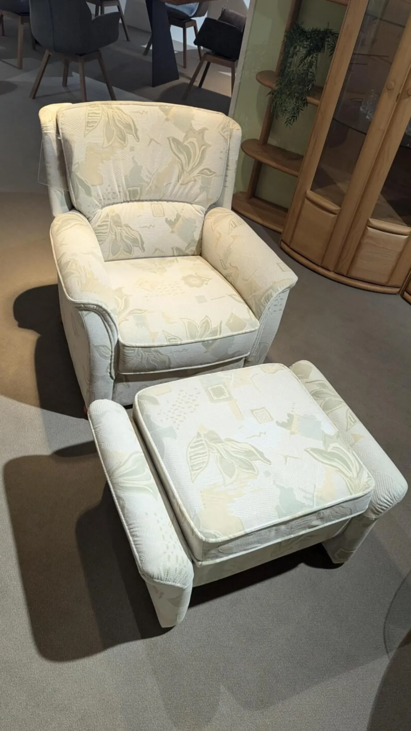 himolla Polstergruppen|Garnitur 6150 Stoff Samanta 08 Quarz Grau Holzfuß Buche Gebeizt 3-2-1