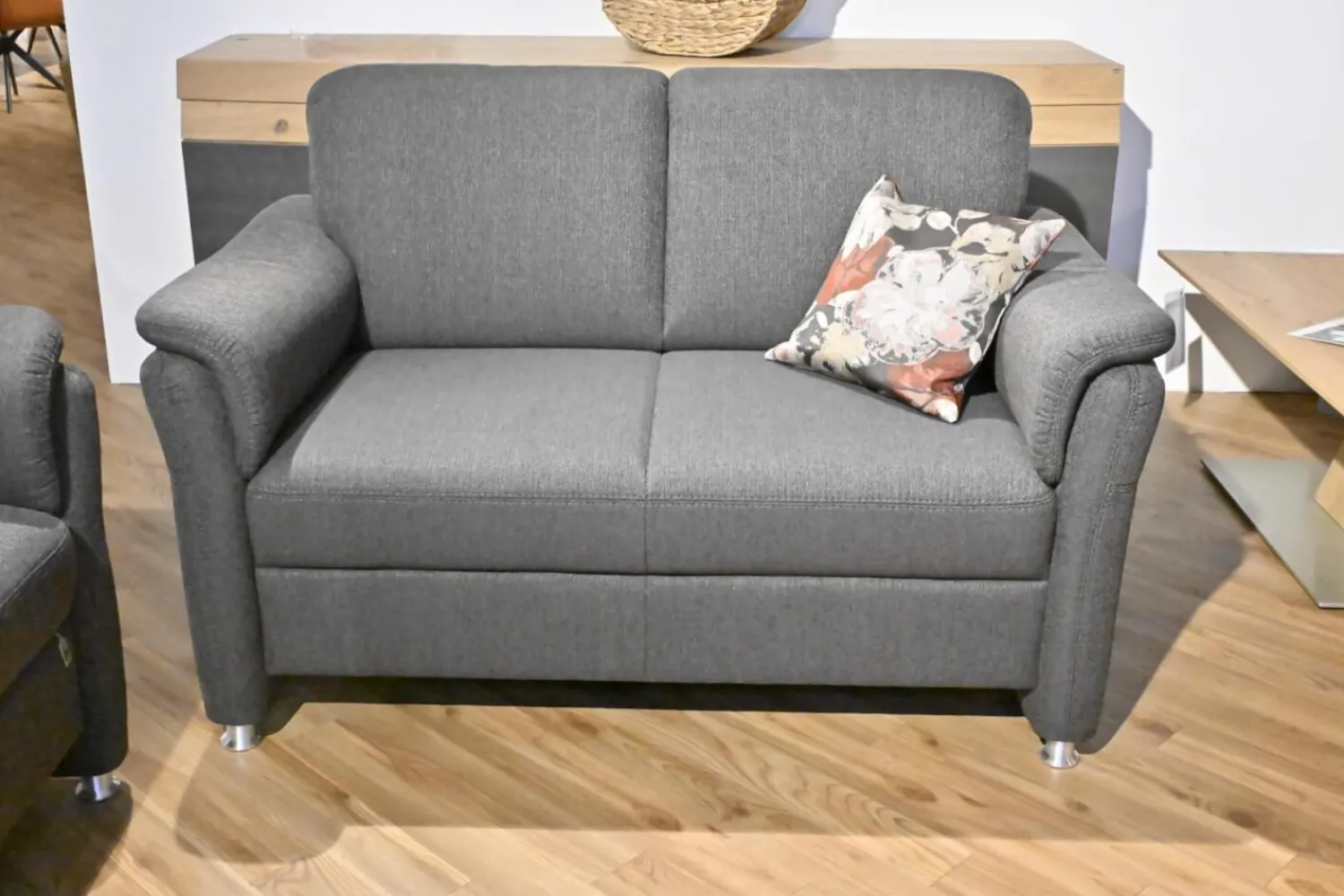 Ponsel Polstergruppen|Garnitur 266 System 10 Bezug Stoff 0634 06 Grau Füße Aluminium F566 50 Ohne Kopfstütze Und Sofakissen