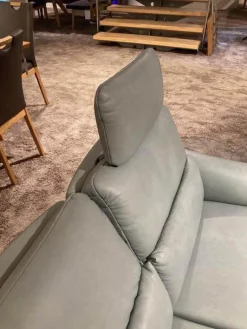 himolla Polstergruppen|Garnitur 6270 Und 7270 Bezug Leder Longlife Soft 22 Jade Blau Grau Füße Metall Schwarz Inklusive Manuell Ausklappbaren Kopfstützen