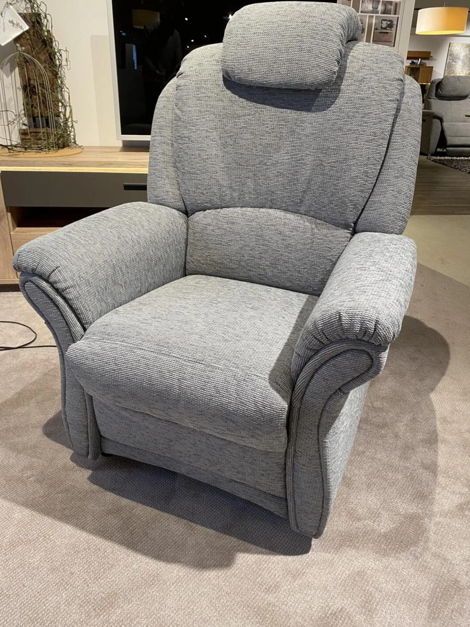 Arco Polstergruppen|Garnitur Aachen Stoff Q2 Uni Eisblau Grau mit Sessel