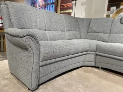 Arco Polstergruppen|Garnitur Aachen Stoff Q2 Uni Eisblau Grau mit Sessel