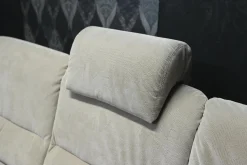 Arco Polstergruppen|Garnitur Alina Stoff 03 Hellgrau 3-2-1 mit Vorziehbett und Sitztiefenverstellung Elektrisch