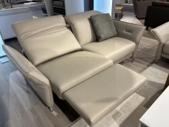 Erpo Polstergruppen|Garnitur Avantgarde 965 Leder 43.210 Pearl Beige 2 Sofas 2 Kissen