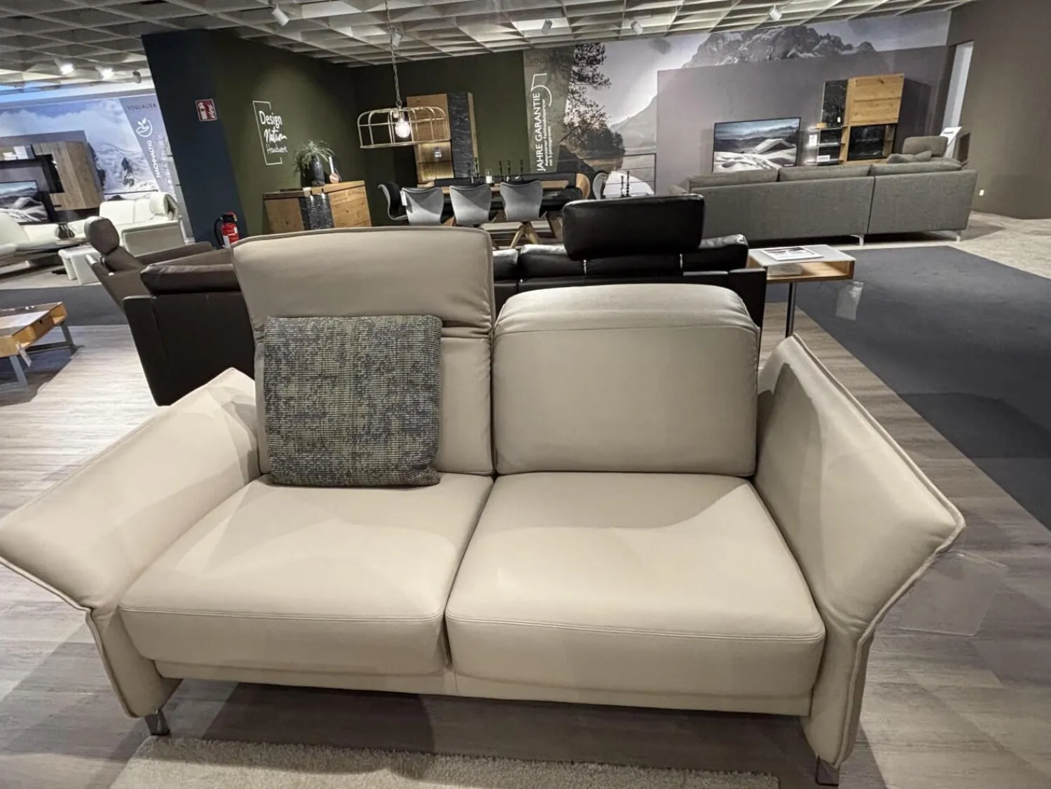 Erpo Polstergruppen|Garnitur Avantgarde 965 Leder 43.210 Pearl Beige 2 Sofas 2 Kissen