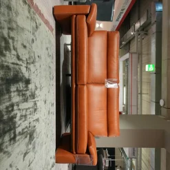 W. Schillig Polstergruppen|Garnitur Boston Bezug Leder Cognac Braun Bestehend Aus 2 Sofas Und 1 Sessel