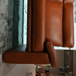 W. Schillig Polstergruppen|Garnitur Boston Bezug Leder Cognac Braun Bestehend Aus 2 Sofas Und 1 Sessel