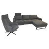DFM Polstergruppen|Garnitur Cadiz Stoff 56 Clever Grau Ecksofa mit Sessel