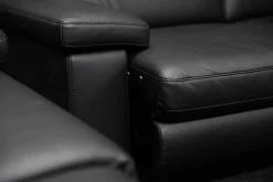 Steinpol Polstergruppen|Garnitur Charly Leder Dolcia Schwarz 58-944 mit Elektrischer Relaxfunktion