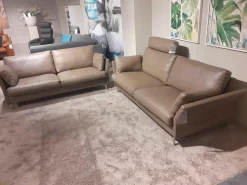 Erpo Polstergruppen|Garnitur CL 990 Leder 42 Fango 2 Sofas 1 Kopfstütze