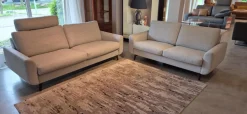 Erpo Polstergruppen|Garnitur CL 830 Stoff 18 08 Grau Füße Schwarz 2 Sofas