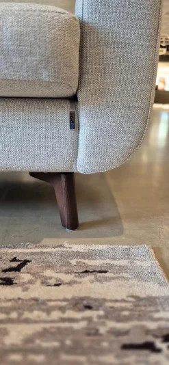 Erpo Polstergruppen|Garnitur CL 830 Stoff 18 08 Grau Füße Schwarz 2 Sofas