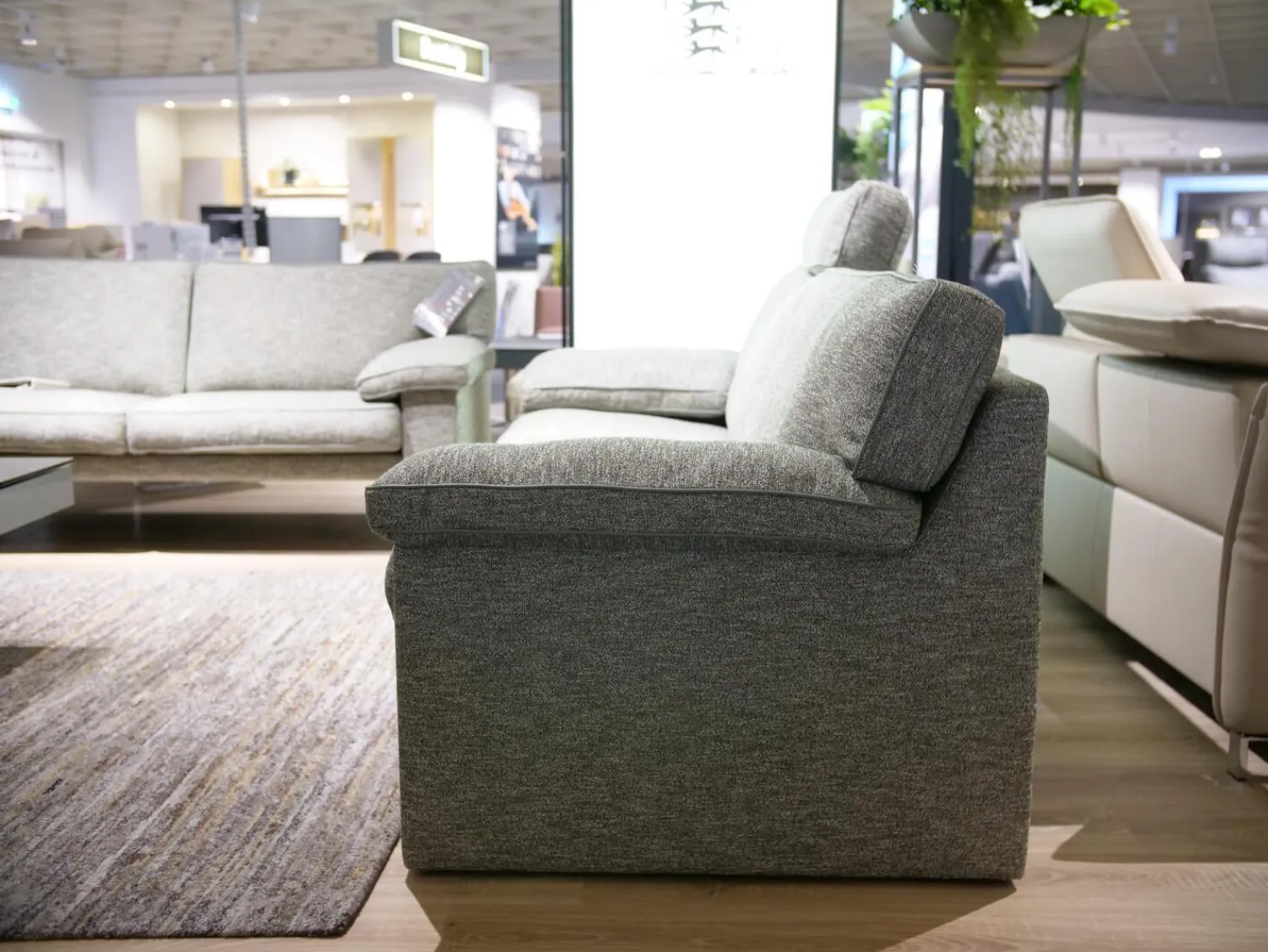 Erpo Polstergruppen|Garnitur CL 360 Stoff 2040 56 Korpus Keder Grau Leder 42 162 Grau Mit Kissen