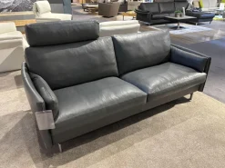 Erpo Polstergruppen|Garnitur Classics 820 Leder 42.500 Graphite Grau Alufüße 2 Sofas