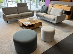 Erpo Polstergruppen|Garnitur Classics 830 Stoff 2026.08 Ruig Grau-Natur Metallfuß Schwarz