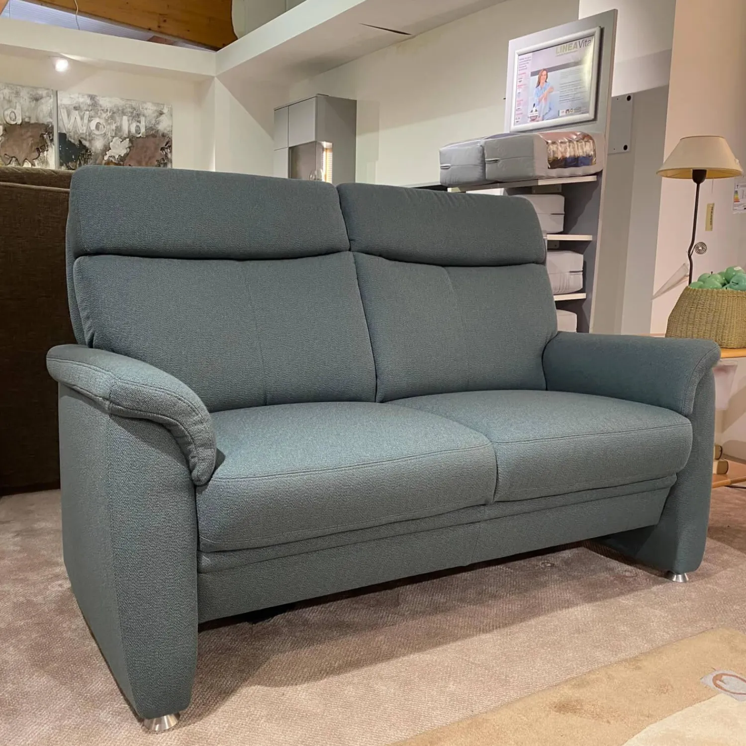 Arco Polstergruppen|Garnitur Colorado Casada Stoff Q2 Melite Gletscher Blau 2 Sofas 1 Sessel