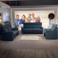 Arco Polstergruppen|Garnitur Colorado Casada Stoff Q2 Melite Gletscher Blau 2 Sofas 1 Sessel