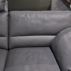 Erpo Polstergruppen|Garnitur Einzelsofa GA210 Mit Sessel GA200 Bezug Leder 43.059 Grau Inklusive Kopfstütze