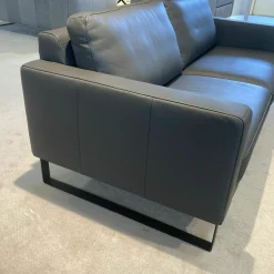 DFM Polstergruppen|Garnitur Enna LD Leder WM Anthrazit Füße Metall Schwarz