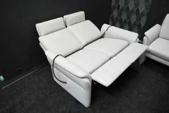 Steinpol Polstergruppen|Garnitur Jane Stoff Ramona Silver Grau mit Elektrischer Relaxfunktion und Vorziehsitz