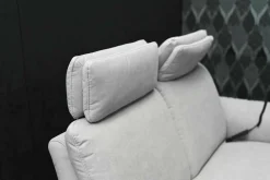 Steinpol Polstergruppen|Garnitur Jane Stoff Ramona Silver Grau mit Elektrischer Relaxfunktion und Vorziehsitz