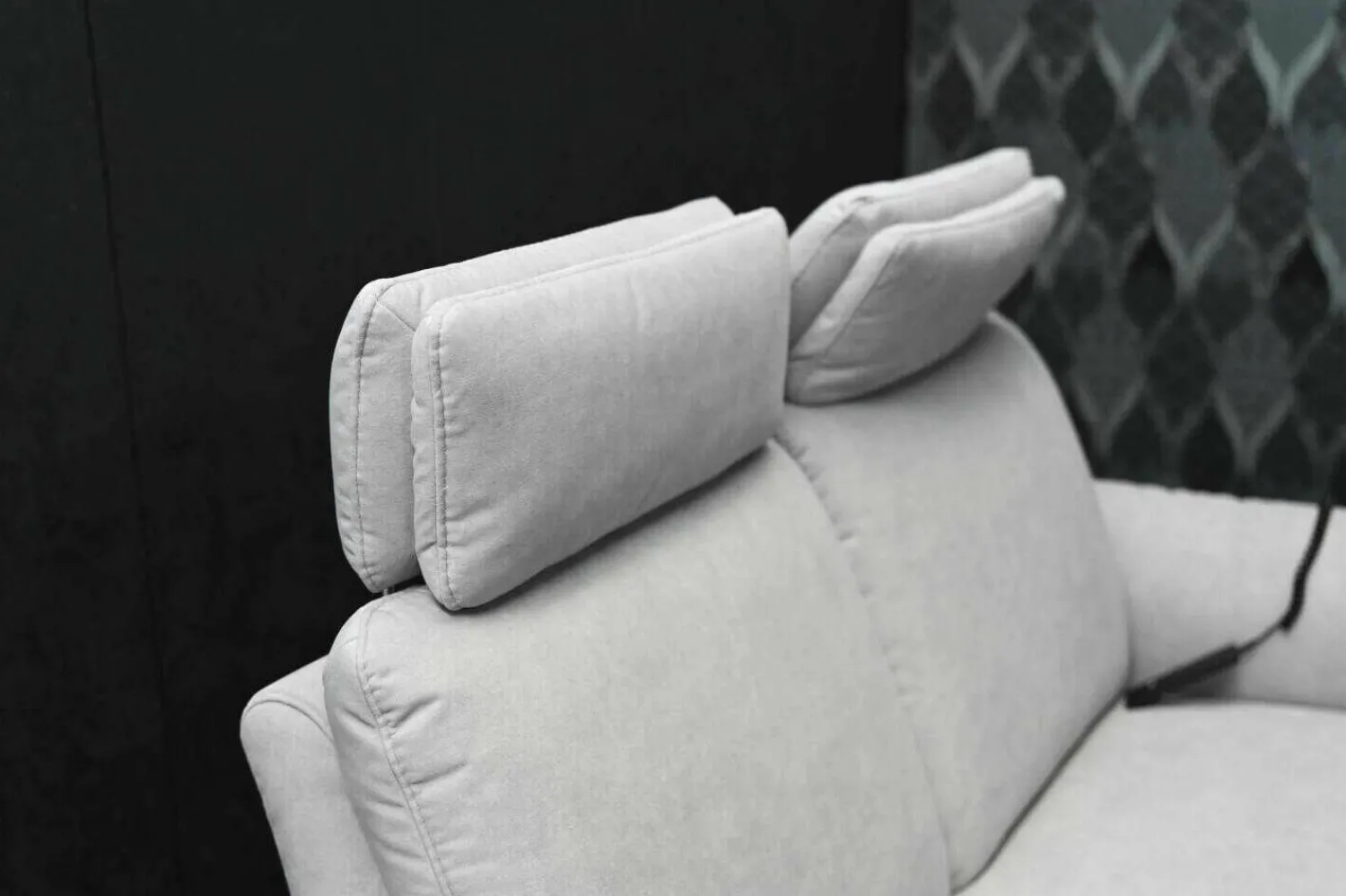 Steinpol Polstergruppen|Garnitur Jane Stoff Ramona Silver Grau mit Elektrischer Relaxfunktion und Vorziehsitz