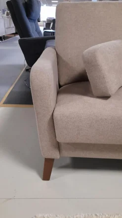 Schröno Polstergruppen|Garnitur KS 032219 Münichau Stoff JAB Donovan Braun 1-1354-075 Fuß Buche Nussbaumfarbig